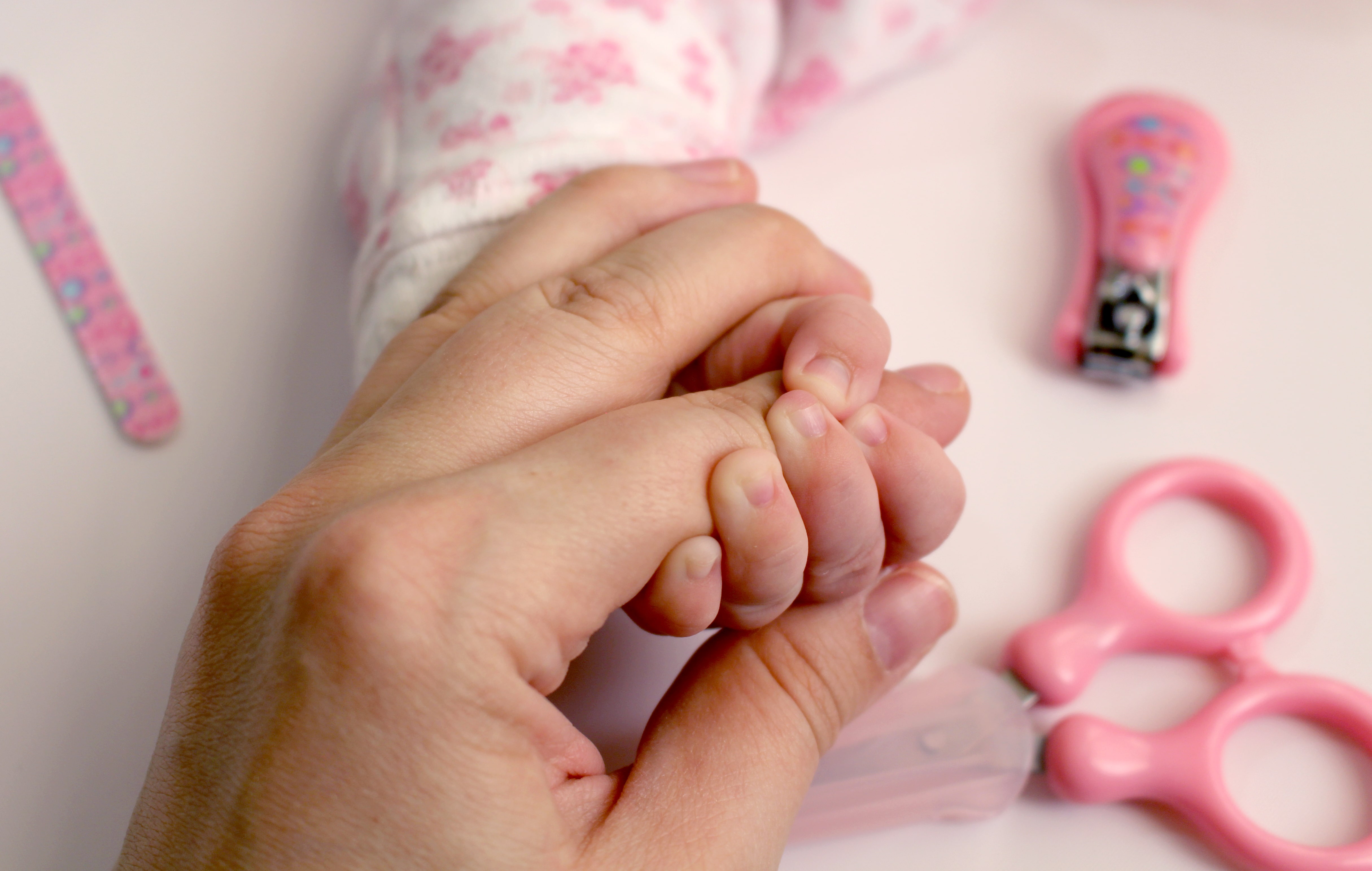 cutting newborn nails