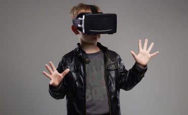 boy with VR goggles